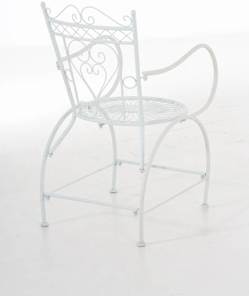 Kovová stolička Sheela s područkami - Biela