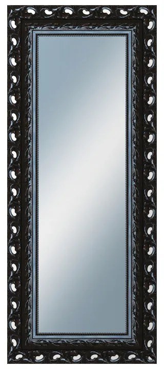 DANTIK - Zrkadlo v rámu, rozmer s rámom 50x120 cm z lišty ROKOKO čierna lesklá (2632)