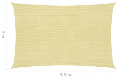 vidaXL Tieniaca plachta 160 g/m² béžová 2x3,5 m HDPE-