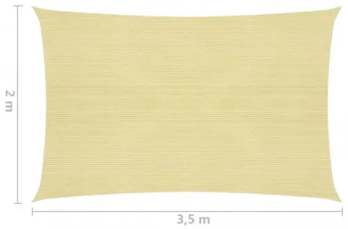vidaXL Tieniaca plachta 160 g/m² béžová 2x3,5 m HDPE-