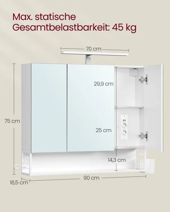 Zrkadlová skrinka BBK136W01