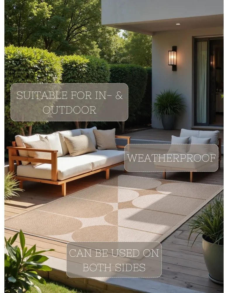 Vnútorný a vonkajší koberec v béžovej a slonovinovej farbe 120x170 cm Duet Bowen – NORTHRUGS