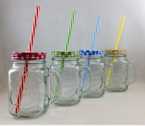 Retro smoothie pohár so slamkou 480ml zelený