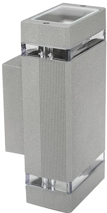 BERGE LED vonkajšie svietidlo HANA strieborné - 2 x GU10 - 230V