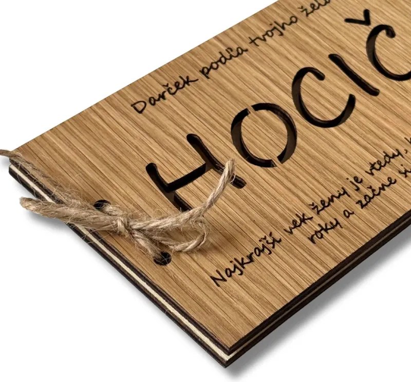 Drevená obálka na peniaze HOCIČO – originálny a vtipný darček | SENTOP PR0552