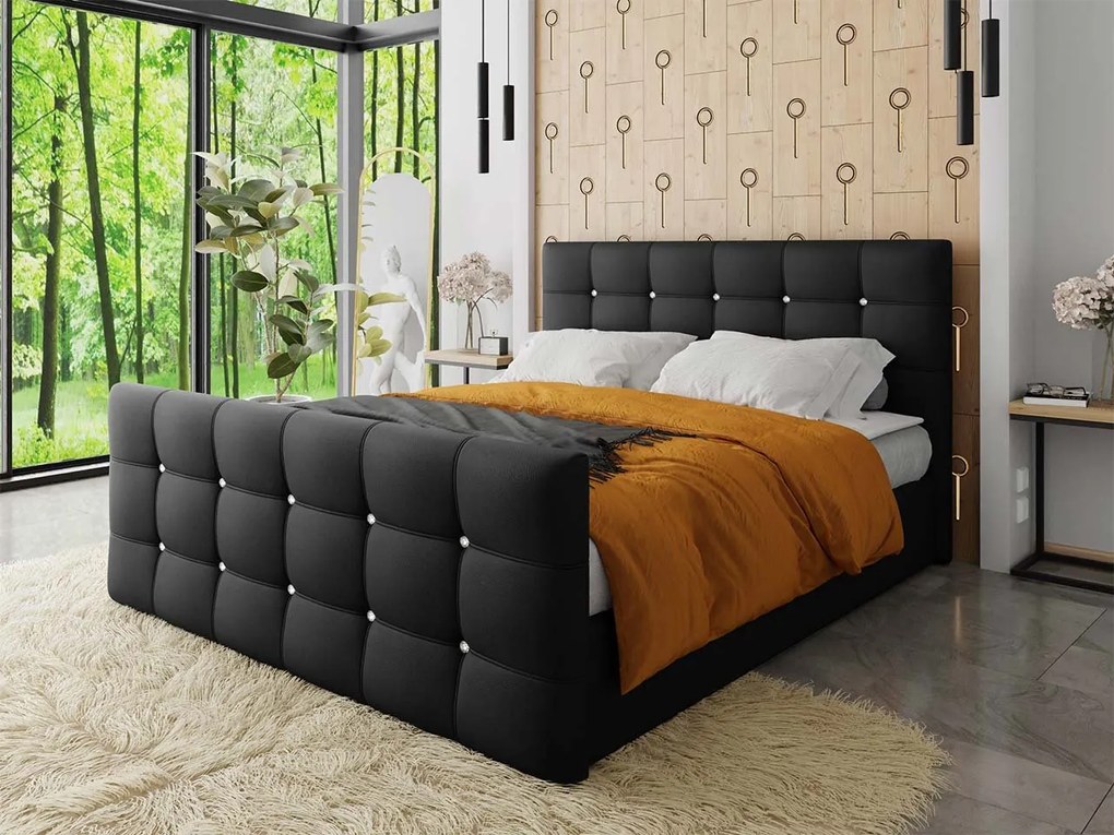 Kontinentálna posteľ Akvore, Rozmer postele: 160x200, Dostupné poťahy: ekokoža Soft 029