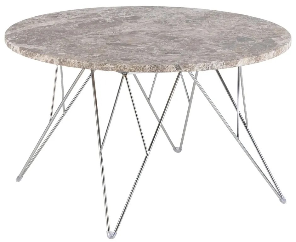 Sivý mramorový okrúhly konferenčný stolík ø 80 cm Prunus – Actona