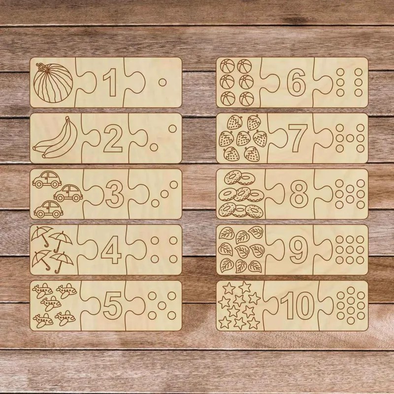 Detská drevená skladačka - Trojdielne puzzle pre deti  | SENTOP H004