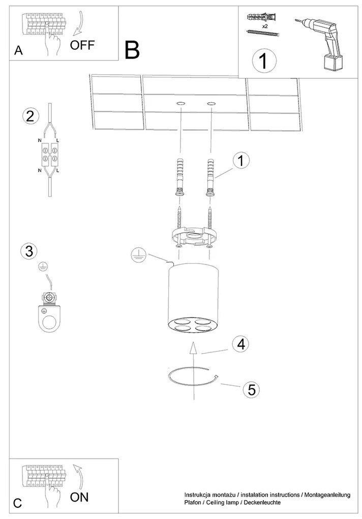 Stropné svietidlo ZOE white LED