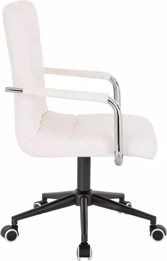 LuxuryForm DESIGN Stolička VERONA na čiernej podstave s kolieskami - biela