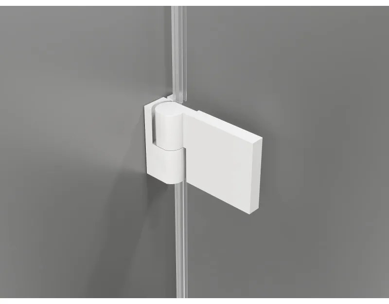 Mexen Lunar-B Duo, výklopný sprchový kút 100 x 80 cm, 8mm číre sklo, biely profil, 832-100L-080P-20-00