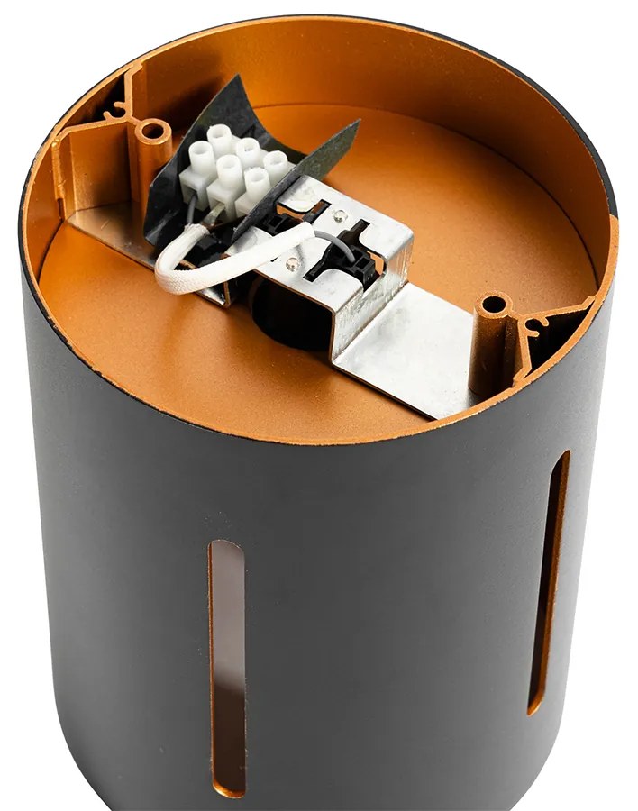 Dizajnové stropné svietidlo čierne so zlatým vnútrom - Yana