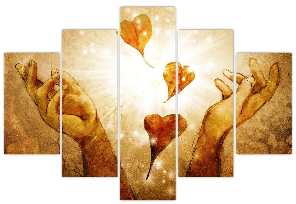 Obraz - Maľba rúk plných lásky (150x105 cm)