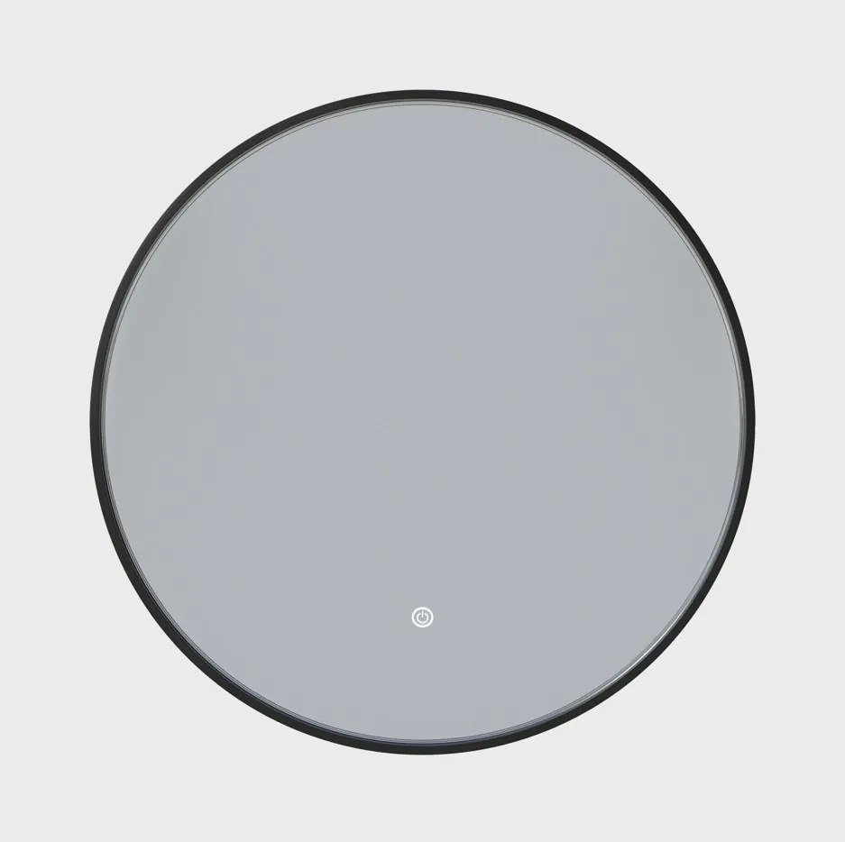 Erga Emma, okrúhle LED zrkadlo 60cm, čierny kovový rám, 1380 lm, 6500K, zadné osvetlenie, ERG-V01-201-6060-BK