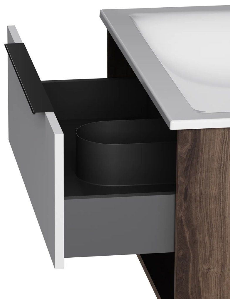 Skrinka s umývadlom 80 AM.PM Flash MNAFHX0801WG závesná, 2 zásuvky, lesklá biela