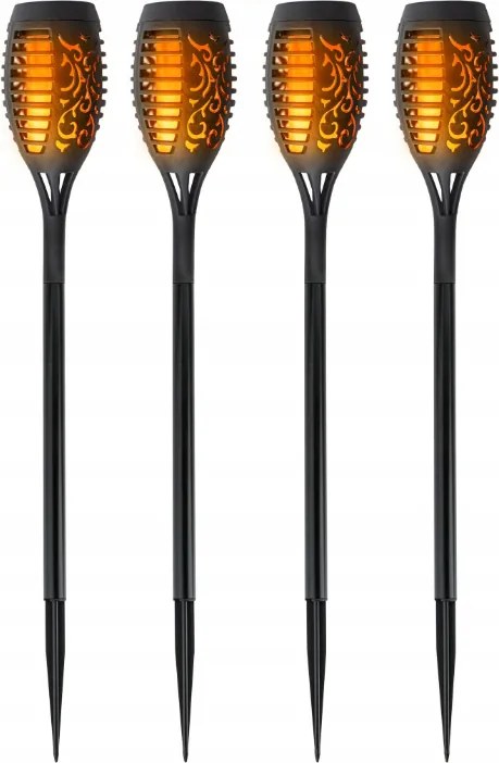 SADA 4 solárnych LED bateriek s efektom plameňa a ohňa IP44 do záhrady
