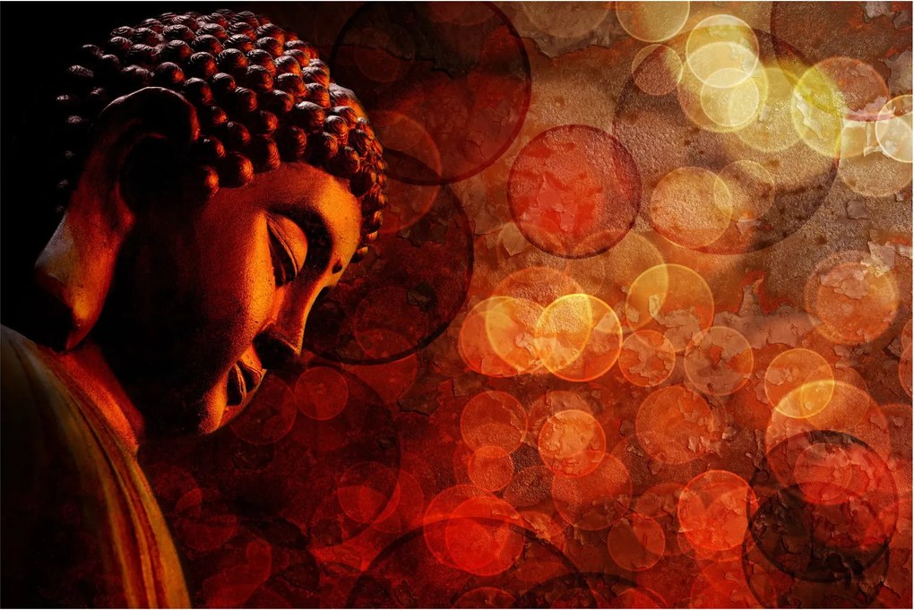 Obraz - Budha v červených tónoch (90x60 cm)