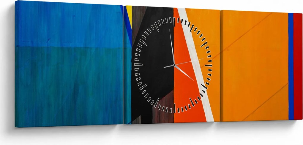 Obraz - Geometria (s hodinami) (90x30 cm)