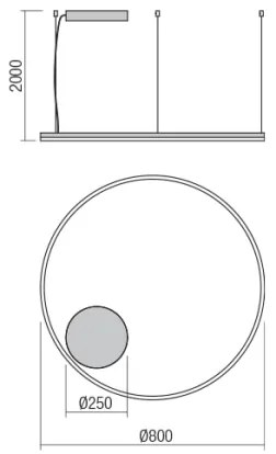 Redo 01-1713 - LED Stmievateľný luster na lanku ORBIT LED/55W/230V bronz