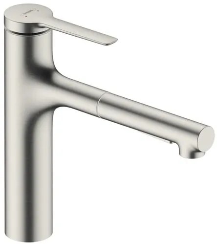 Drezová batéria Hansgrohe Zesis s vyťahovacou spŕškou, 2 prúdy nerez 74804800