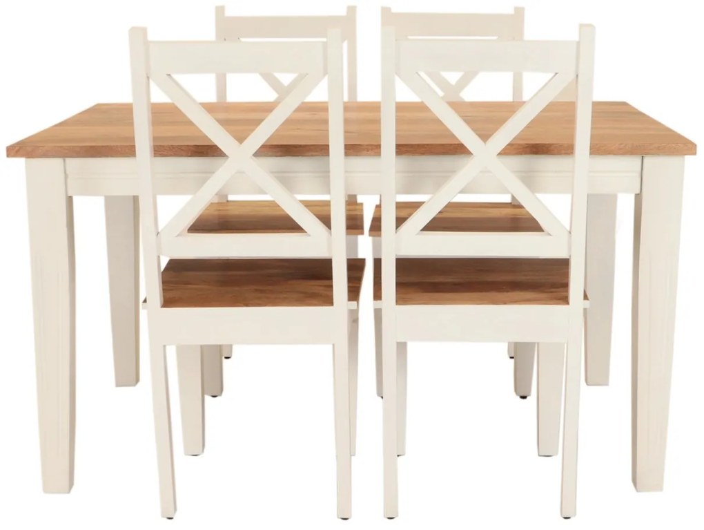 furniture-nabytek.cz - Jedálenský set pre 4 osoby z masívneho mangového dreva