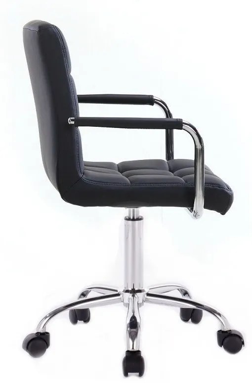 LuxuryForm DESIGN Stolička VERONA na striebornej podstave s kolieskami - čierna