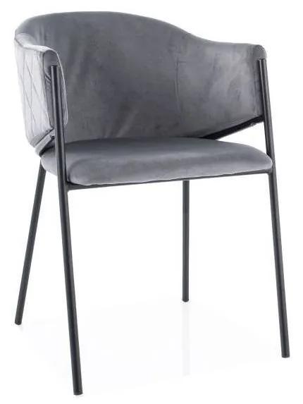 SIGNAL MEBLE Jedálenská stolička BONO VELVET BLACK