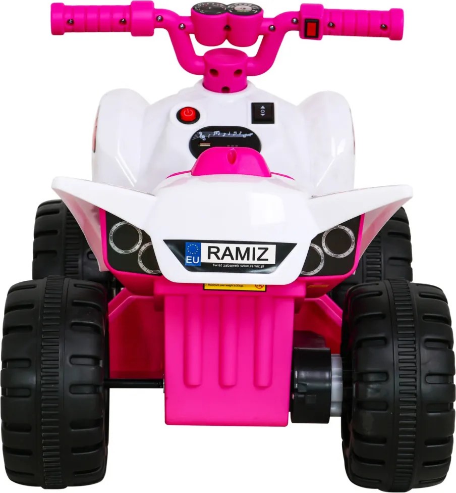 Ramiz Najrýchlejšia batériová štvorkolka pre deti Ružová + 25W motor