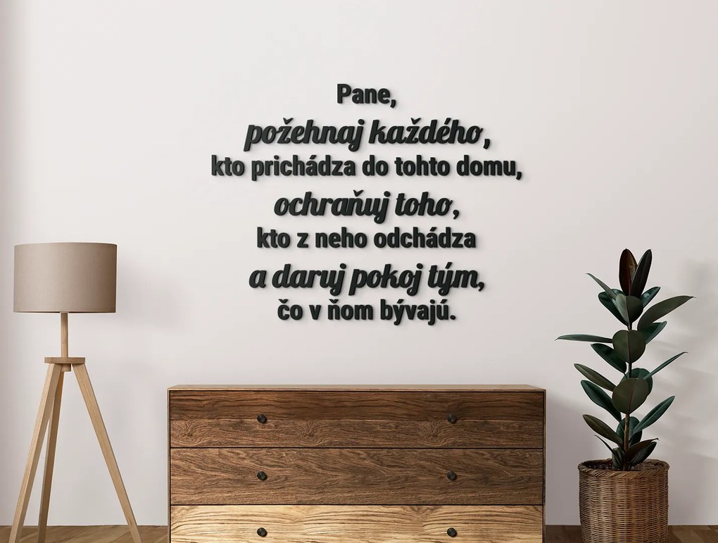 drevko Drevený citát Pane, požehnaj každého Rozmer obrazu: 48 x 61,5 cm, Farba dekorácie: Čierna