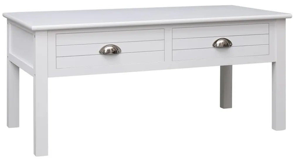 vidaXL Konferenčný stolík biely 100x50x45 cm drevený