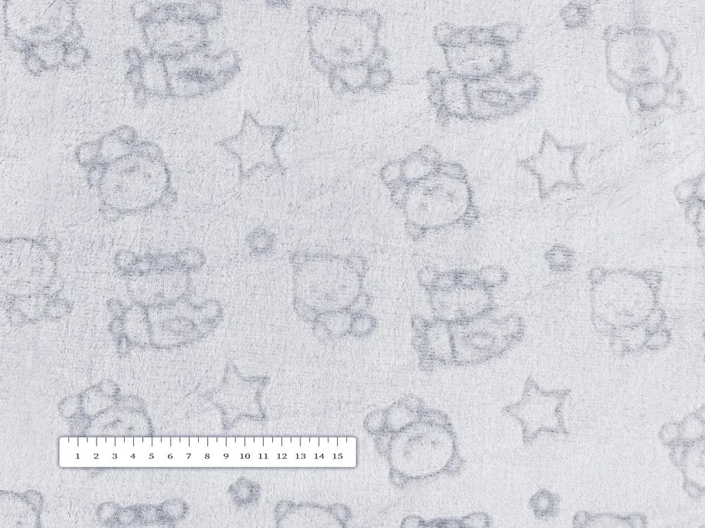 Biante Detská mikroplyšová deka MIP-026 Svetlo sivé medvedíky 150x200 cm