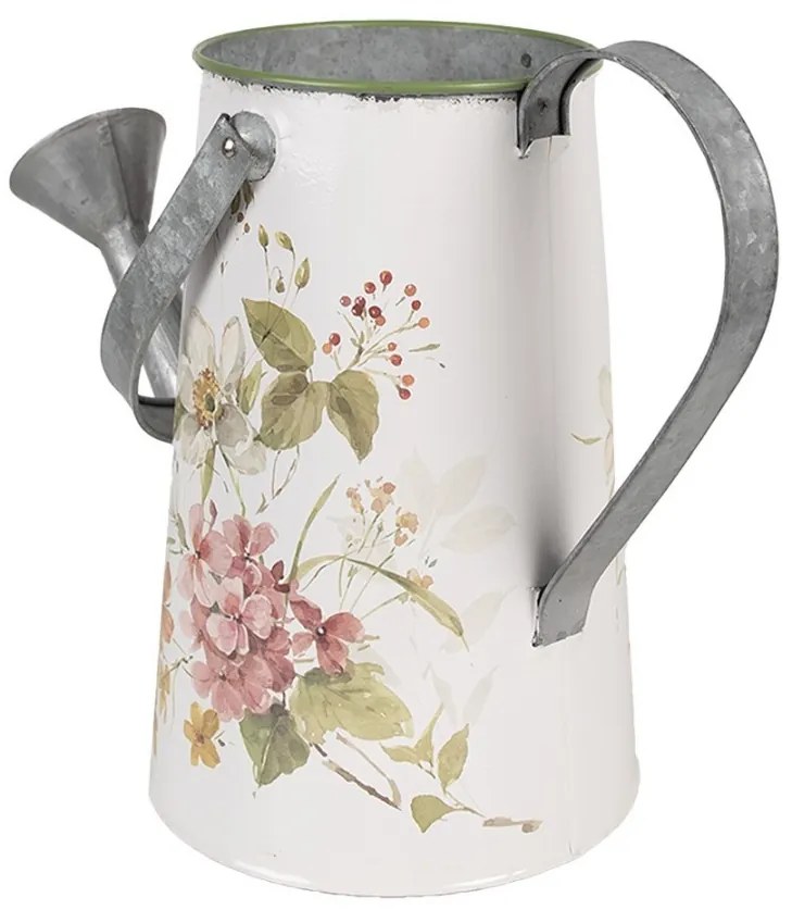 Dekoračná plechová kanva s kvetinami - 37*17*27 cm