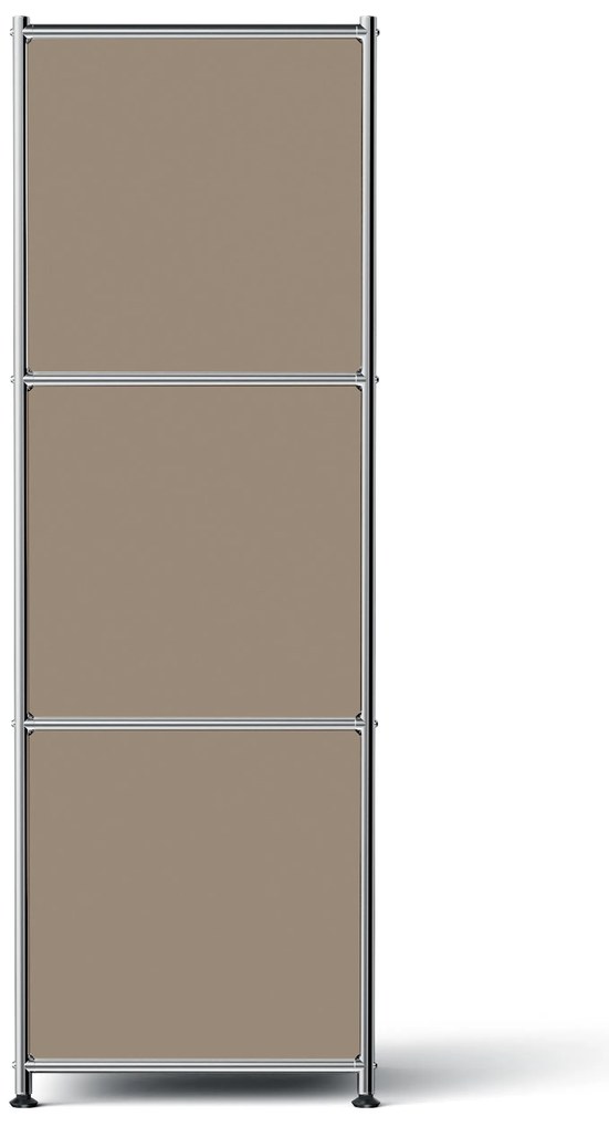 Kovová komoda »CN3 Slim Line« s 2 výklopnými priečinkami, hnedosivá