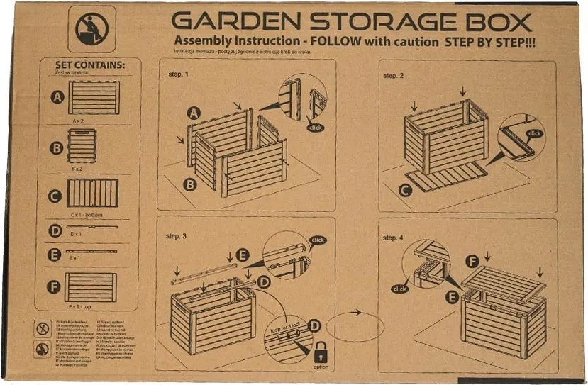 Záhradný box WOODEBOX 190 l - tmavohnedá 78 cm PRMBWL190-440U
