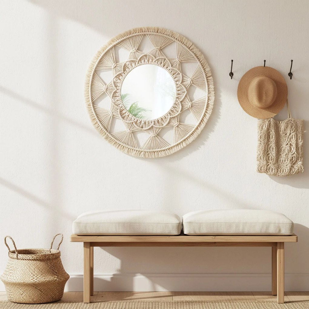 Tutumi Tutumi, nástenné zrkadlo v štýle Boho 65cm 322050, HOM-03006