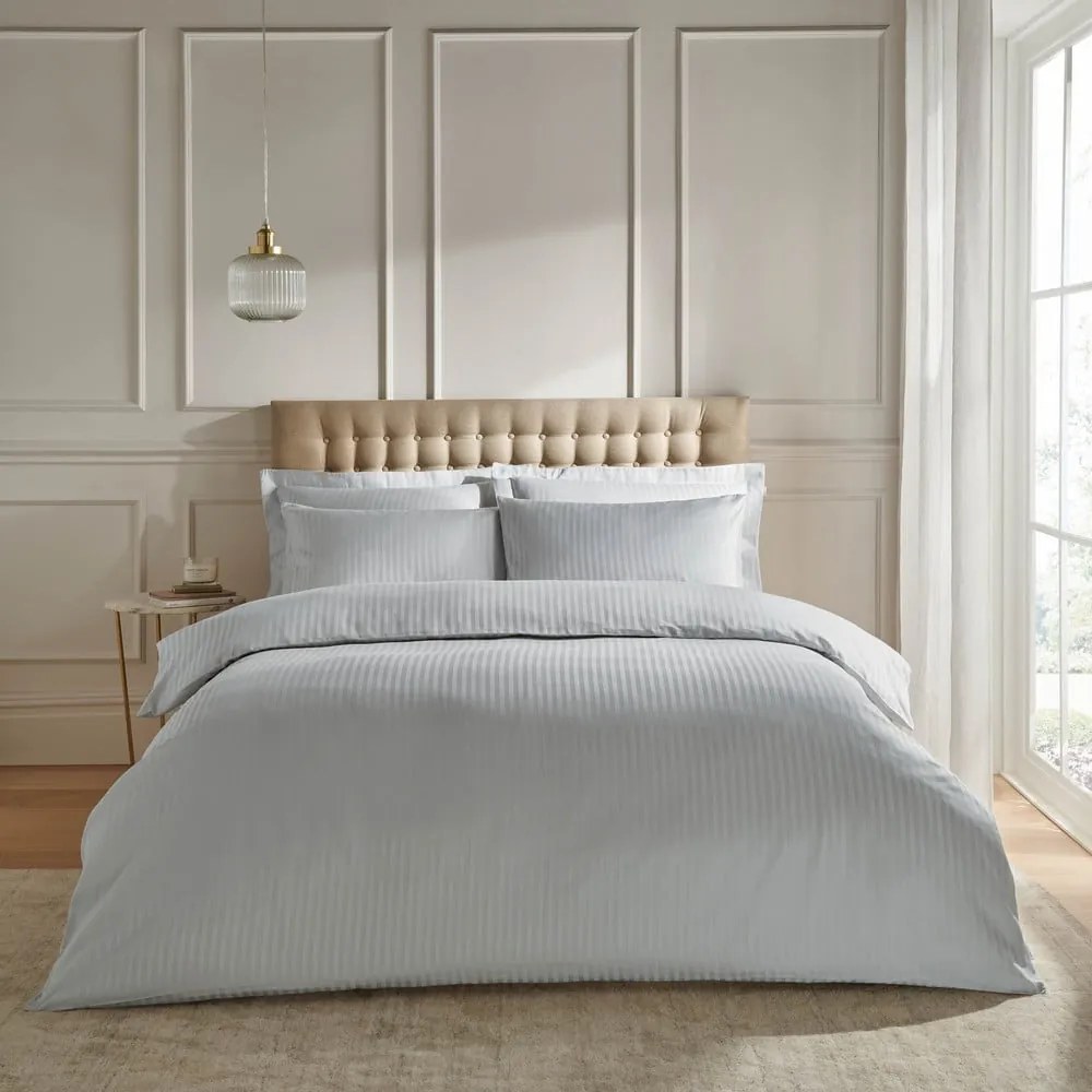 Sivá napínacia plachta 90x190 cm Satin Stripe - Catherine Lansfield