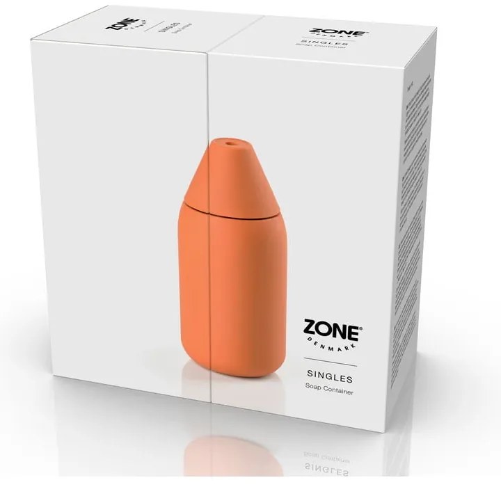 Oranžový silikónový dávkovač mydla 300 ml Singles – Zone