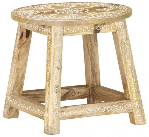 vidaXL Ručne maľovaná stolička 38x38x35 cm masívne mangovníkové drevo-