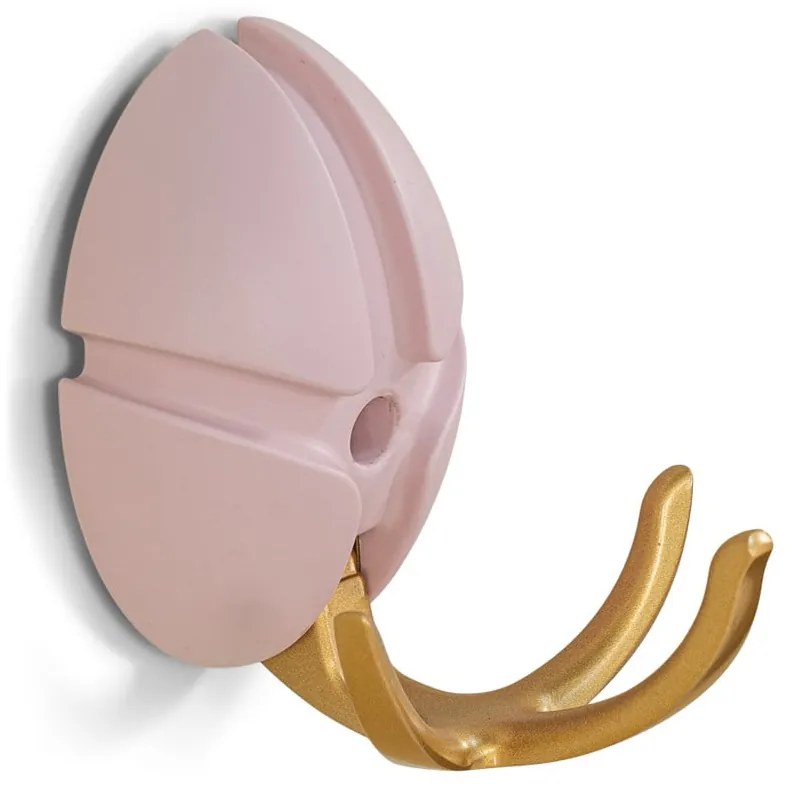 Svetloružový/v zlatej farbe nástenný plastový háčik Tick – Spinder Design