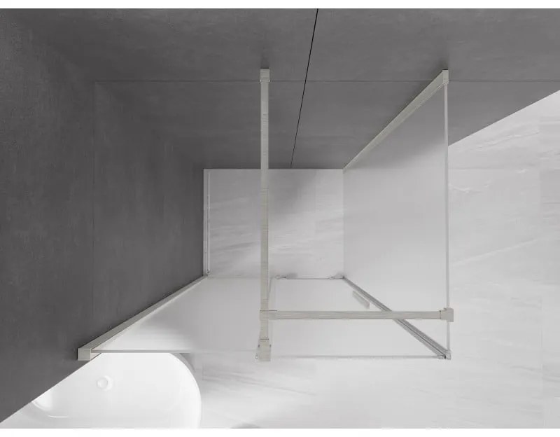 Mexen Velar, sprchový kút s posuvnými dverami 120 x 70 cm, 8mm sklo námraza, brúsená oceľ, 871-120-070-31-97