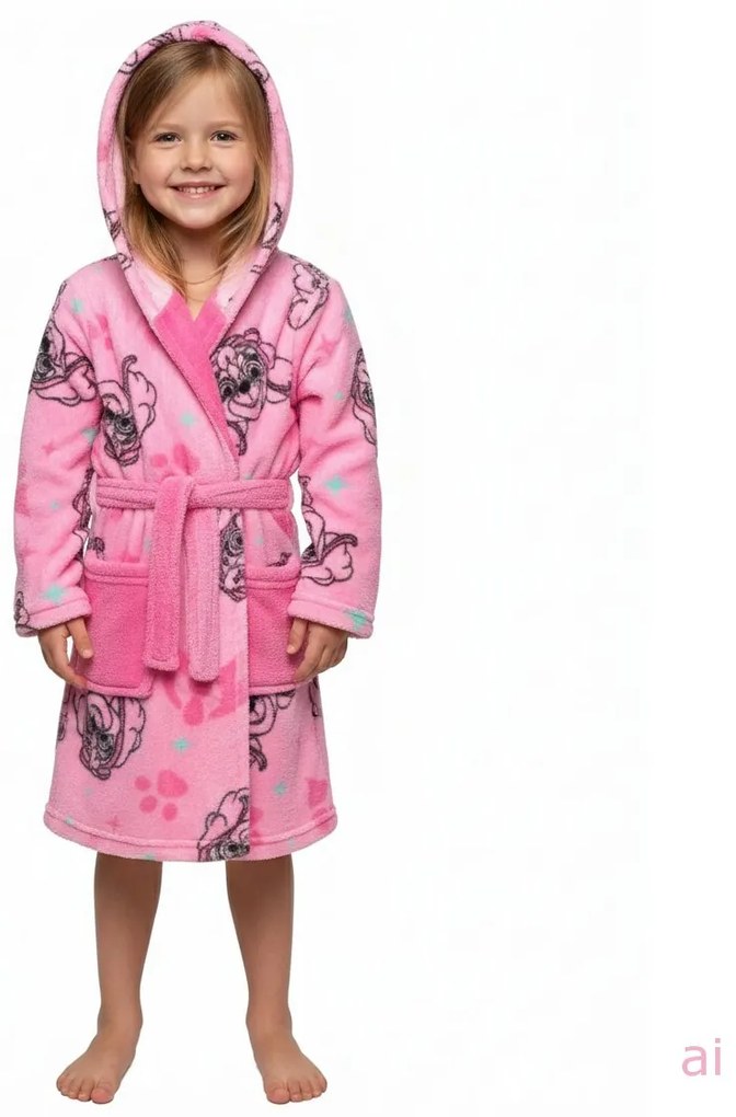 Dievčenský župan s kapucňou Labková patrola - Paw Patrol, EU 116 Ružová