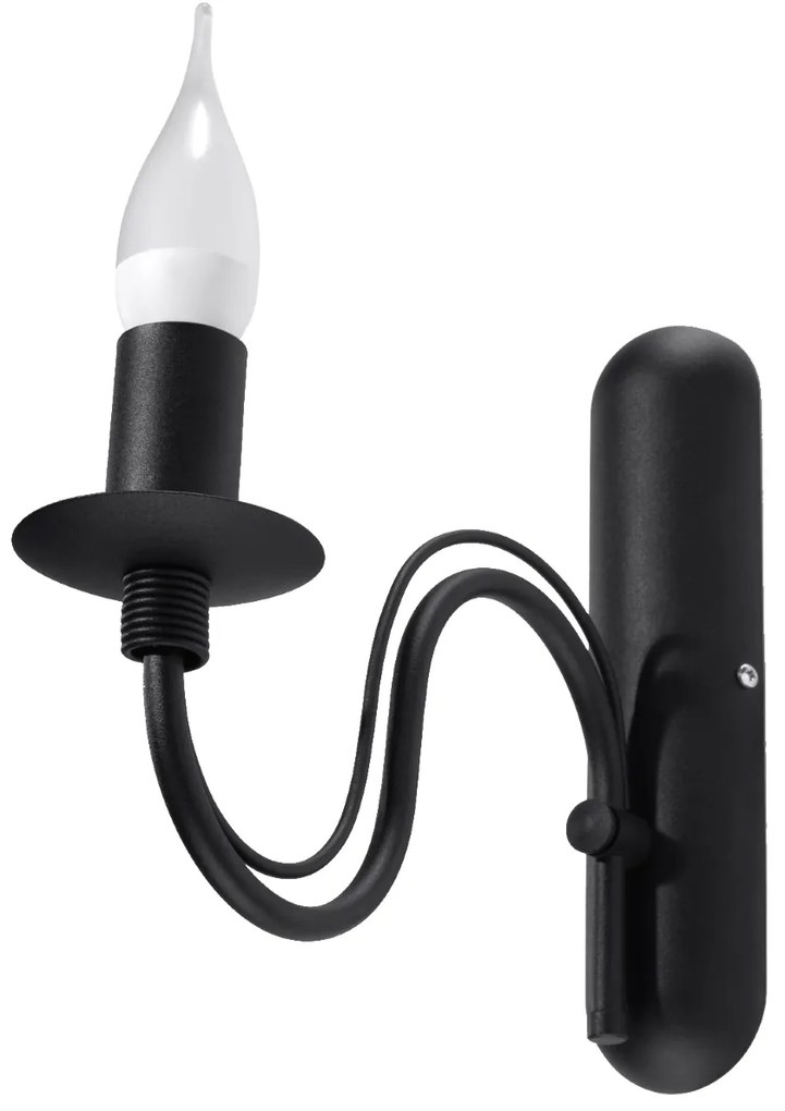 Nástenné svietidlo Minerwa, čierne telo svietidla
