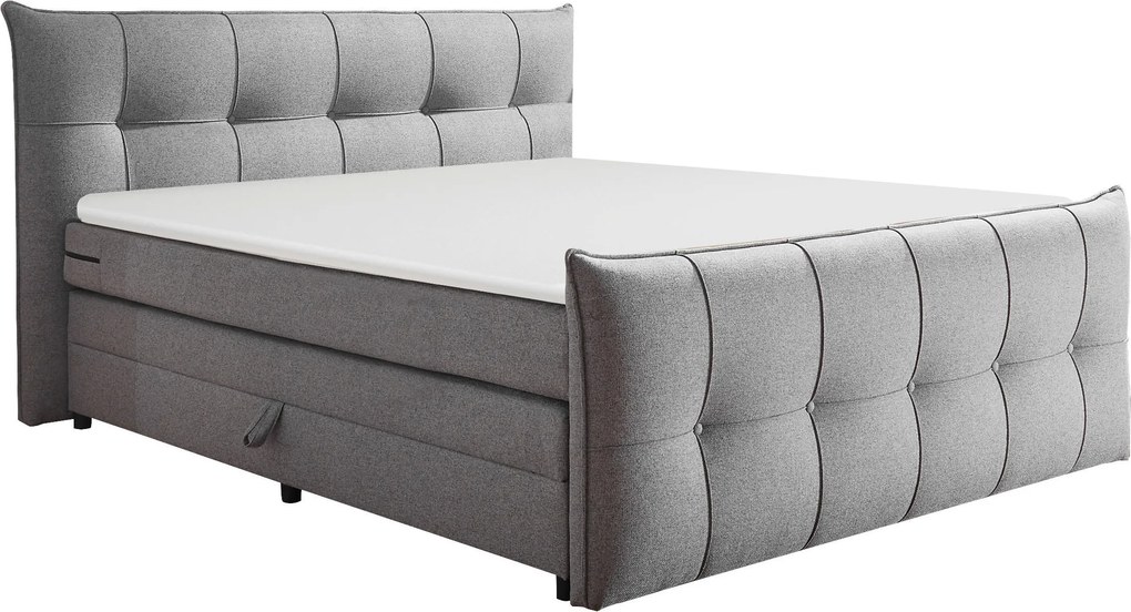 XXXLutz BOXSPRINGOVÁ POSTEĽ, 180/200 cm, tmavosivá MID.YOU - Online Only spálne - 002220045204