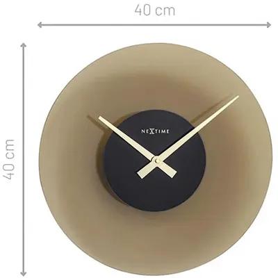 Nástenné hodiny NeXtime Float Ø40 cm hnedé