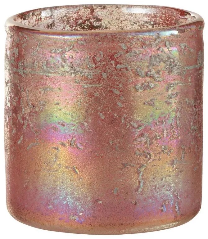 Tmavo ružový sklenený svietnik Sianel - Ø 10*10 cm