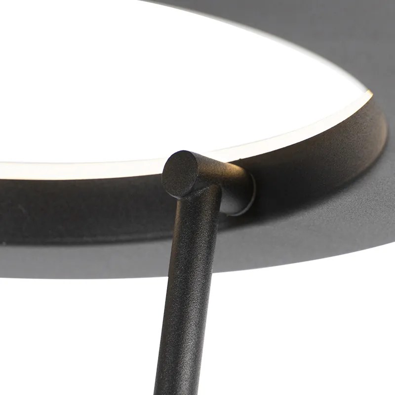 Moderná stojaca lampa čierna vrátane LED s ramenom na čítanie - Divine