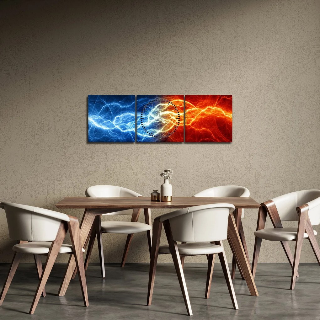 Obraz elektrického napätia (s hodinami) (90x30 cm)