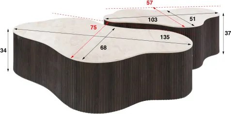 Konferenčný stôl 57-04D Ceramo 2-set 3D ceramik Taj Mahal - Komfort-nábytok