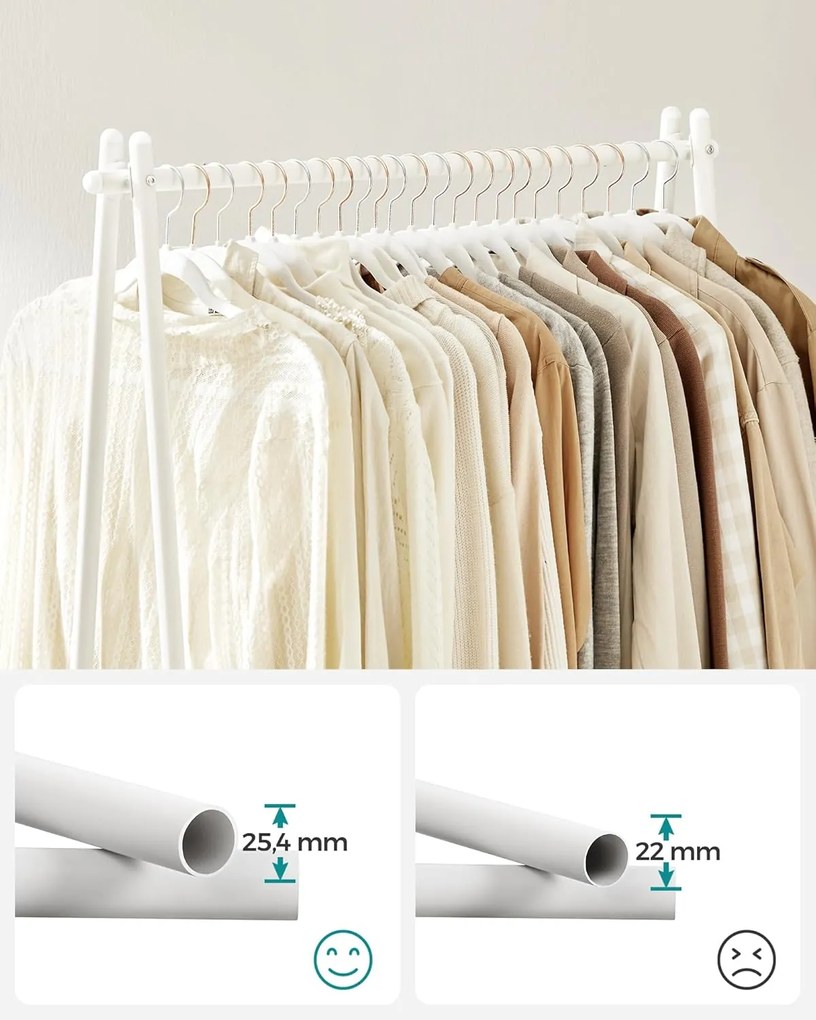 Vešiak na šaty Loft 153 cm biely