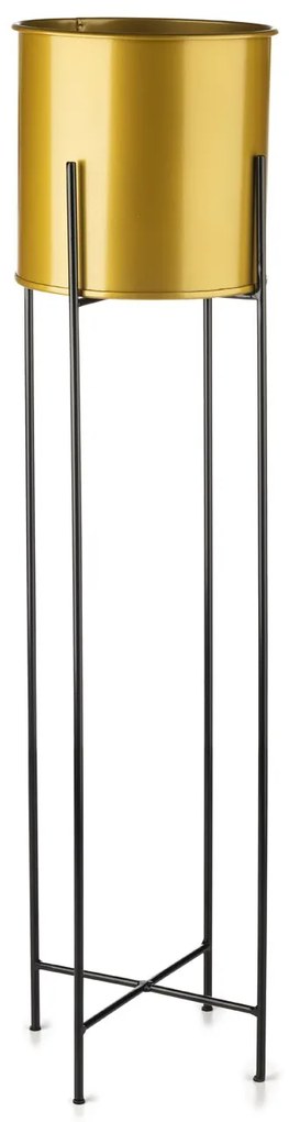 KOVOVÝ KVETINÁČ SO STOJANOM GLAMOUR 95X24 CM ZLATÁ/ČIERNA